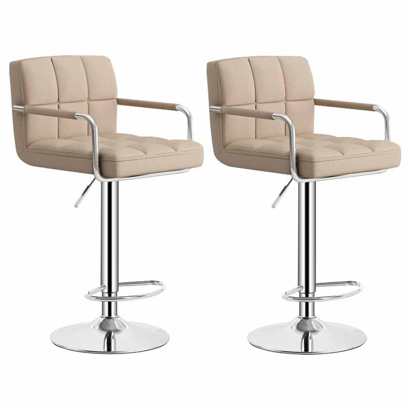 Scandinavian Adjustable Height Swivel Counter Stools Metal Upholstered Bar Stools