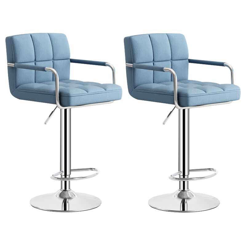 Scandinavian Adjustable Height Swivel Counter Stools Metal Upholstered Bar Stools