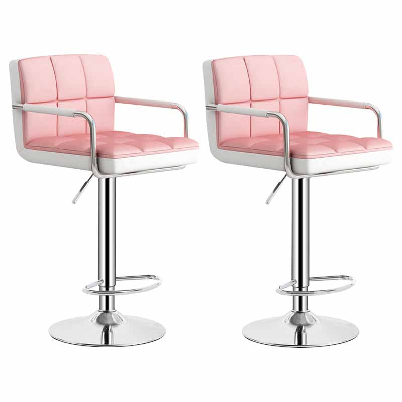 Scandinavian Adjustable Height Swivel Counter Stools Metal Upholstered Bar Stools