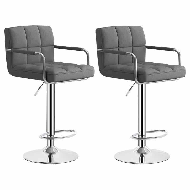 Scandinavian Adjustable Height Swivel Counter Stools Metal Upholstered Bar Stools