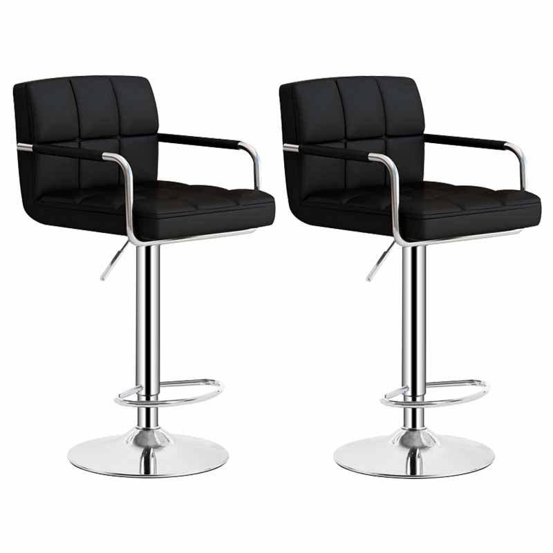 Scandinavian Adjustable Height Swivel Counter Stools Metal Upholstered Bar Stools