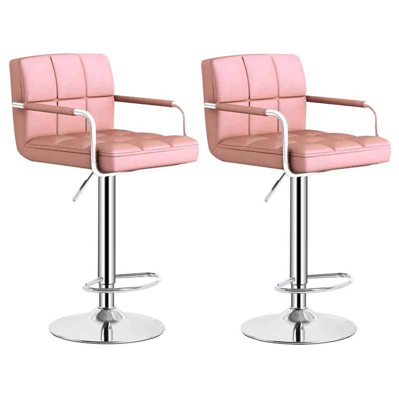 Scandinavian Adjustable Height Swivel Counter Stools Metal Upholstered Bar Stools