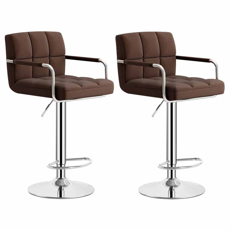 Scandinavian Adjustable Height Swivel Counter Stools Metal Upholstered Bar Stools