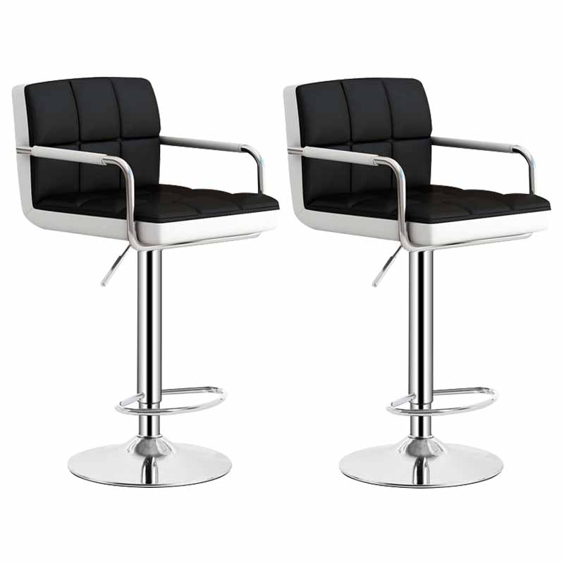 Scandinavian Adjustable Height Swivel Counter Stools Metal Upholstered Bar Stools