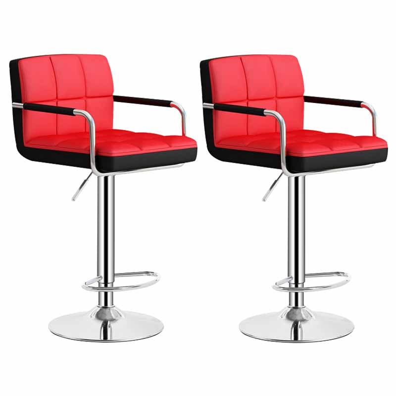 Scandinavian Adjustable Height Swivel Counter Stools Metal Upholstered Bar Stools