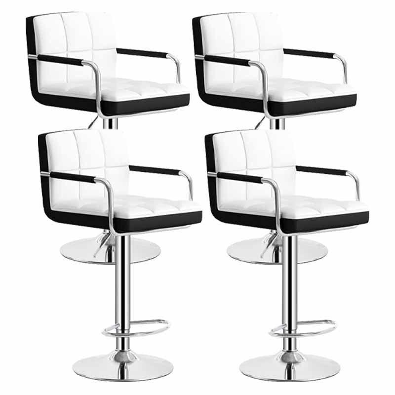 Scandinavian Adjustable Height Swivel Counter Stools Metal Upholstered Bar Stools