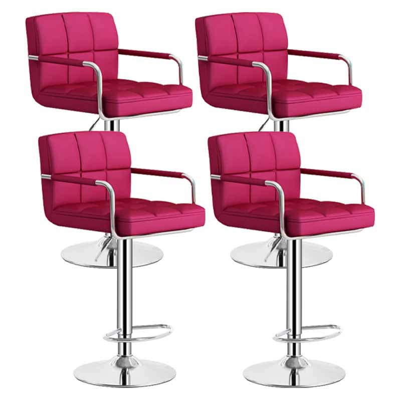 Scandinavian Adjustable Height Swivel Counter Stools Metal Upholstered Bar Stools