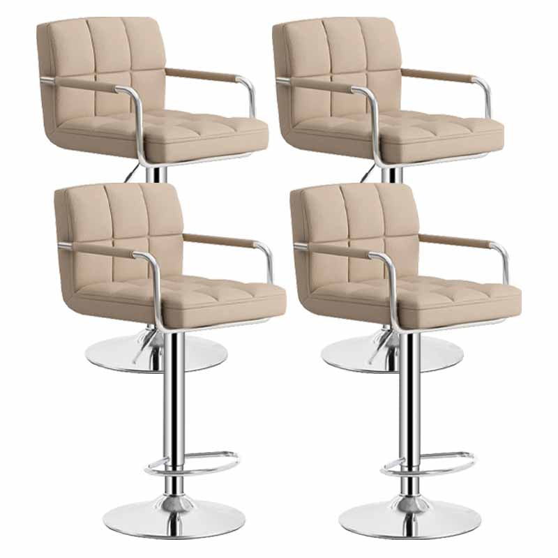 Scandinavian Adjustable Height Swivel Counter Stools Metal Upholstered Bar Stools