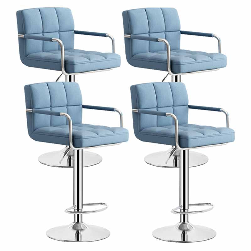Scandinavian Adjustable Height Swivel Counter Stools Metal Upholstered Bar Stools