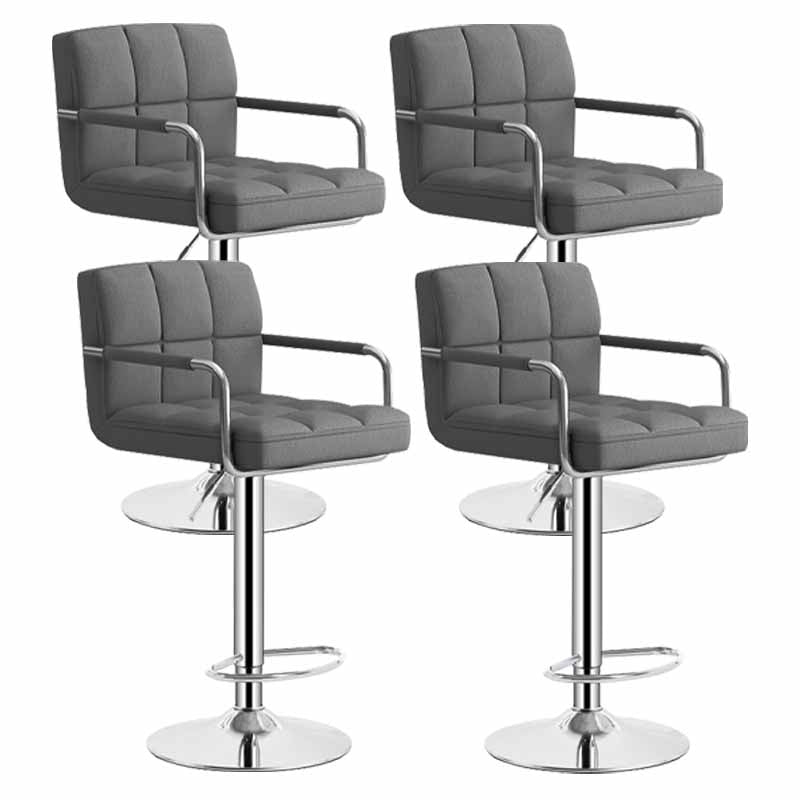 Scandinavian Adjustable Height Swivel Counter Stools Metal Upholstered Bar Stools
