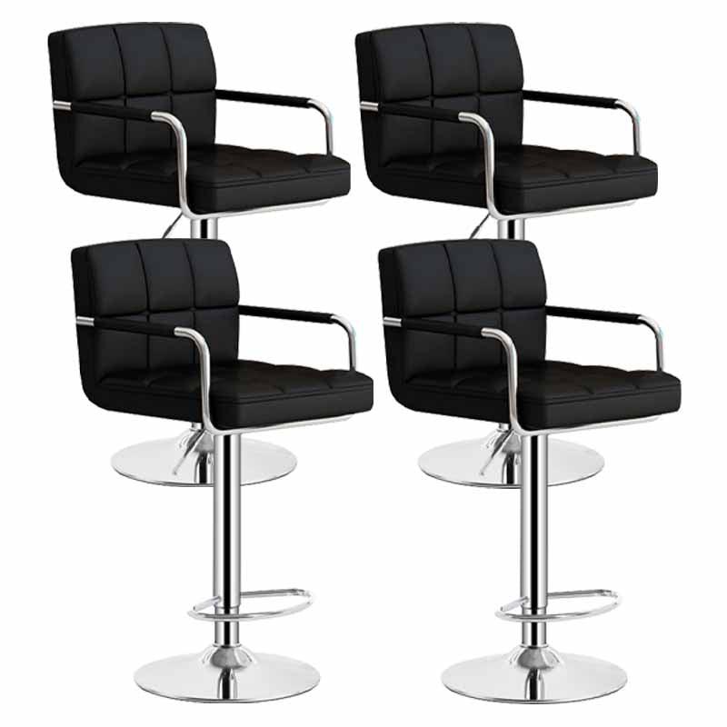 Scandinavian Adjustable Height Swivel Counter Stools Metal Upholstered Bar Stools