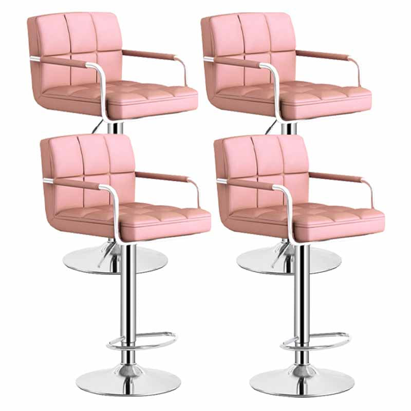 Scandinavian Adjustable Height Swivel Counter Stools Metal Upholstered Bar Stools