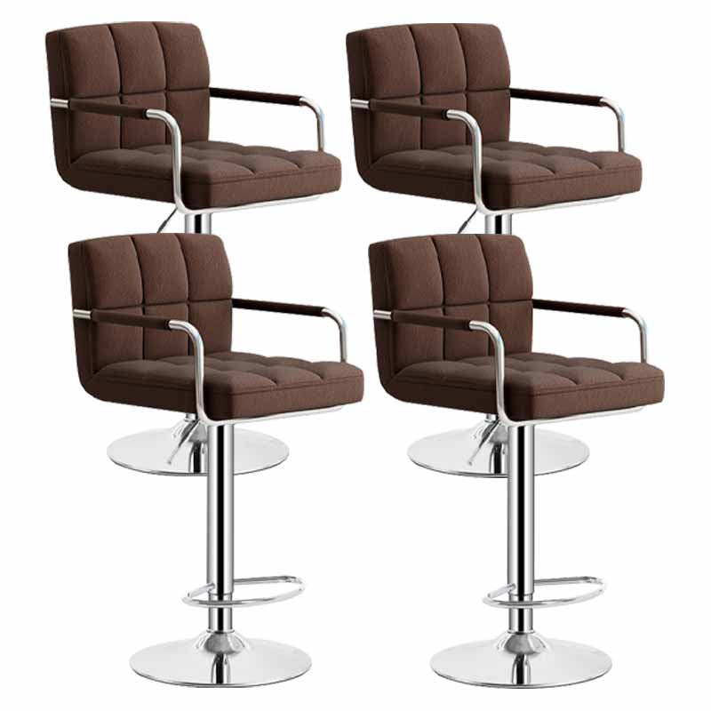 Scandinavian Adjustable Height Swivel Counter Stools Metal Upholstered Bar Stools