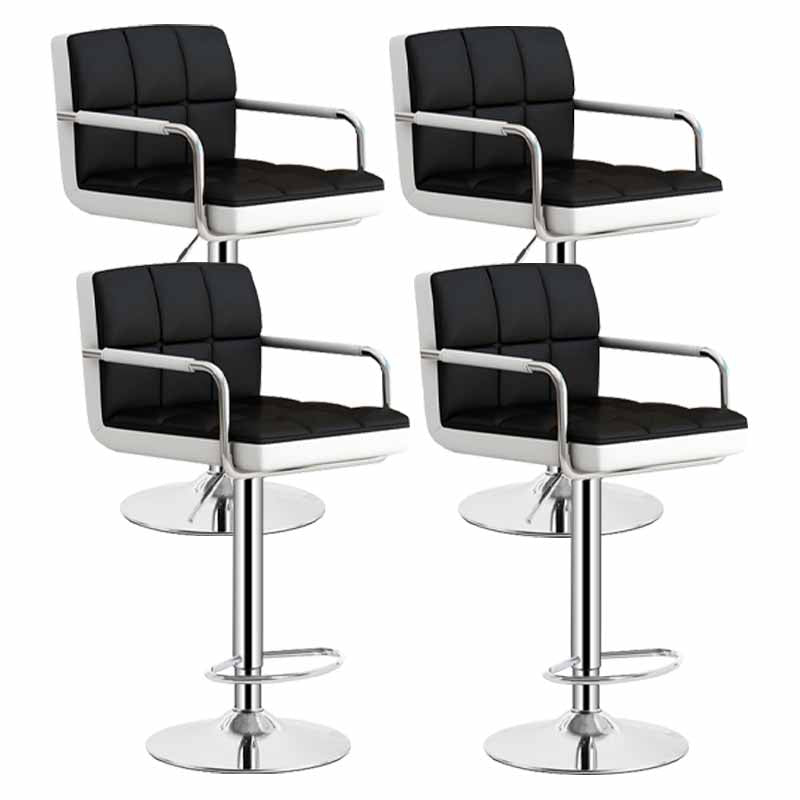Scandinavian Adjustable Height Swivel Counter Stools Metal Upholstered Bar Stools