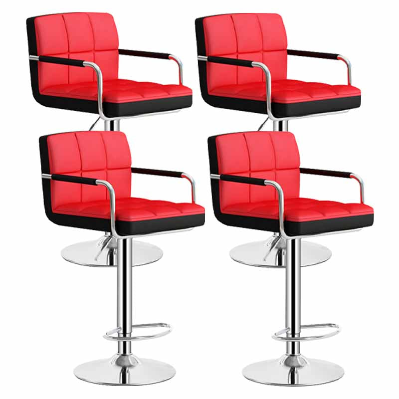 Scandinavian Adjustable Height Swivel Counter Stools Metal Upholstered Bar Stools