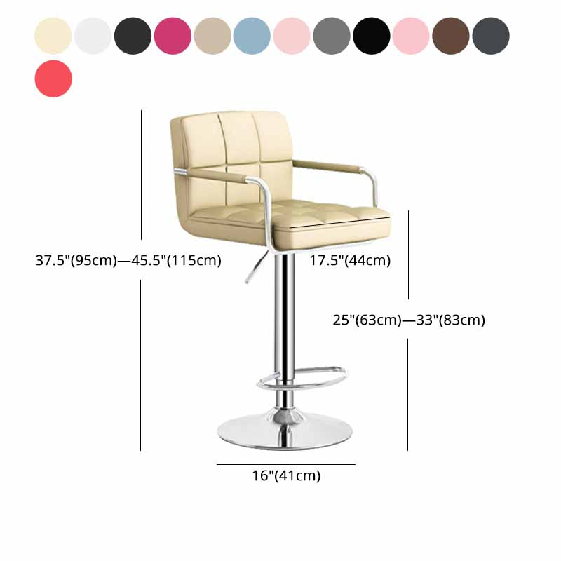 Scandinavian Adjustable Height Swivel Counter Stools Metal Upholstered Bar Stools