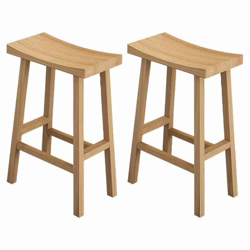 Industrielles Holz Rückenfreier Barhocker einfacher Innenhocker mit konturiertem Sitz