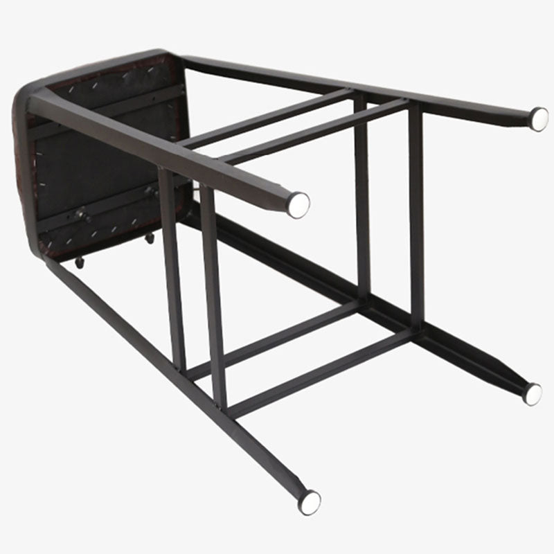 Wooden Square Seat Barstool Industrial Metal Counter Stool with Backrest