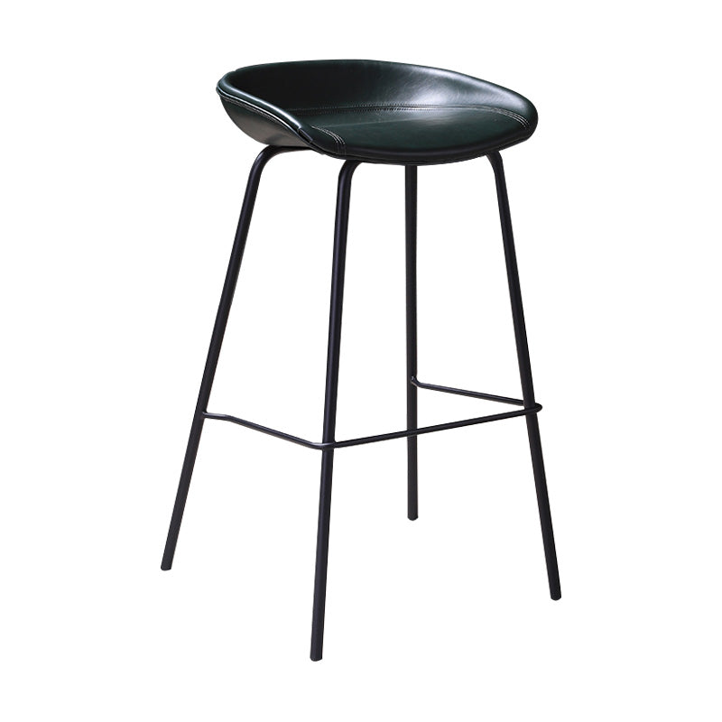 Lederen stoel Barstool Industrial Metal Counter kruk met lage rug