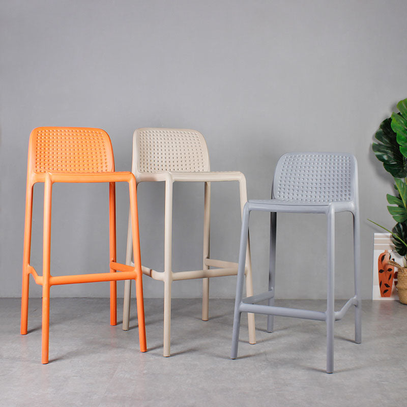 Nordic Macron Stackable Counter Stools Colorful Indoor Plastic Bar Stool