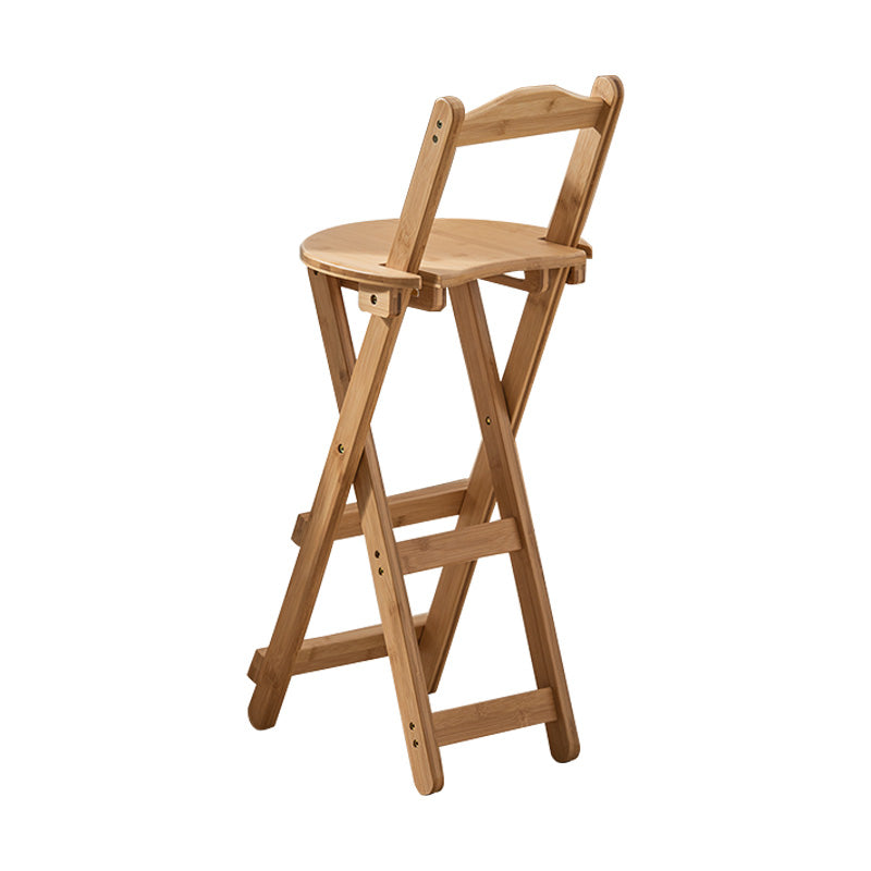 Taburete de bar minimalista para interiores, taburete plegable con respaldo de madera sin brazos