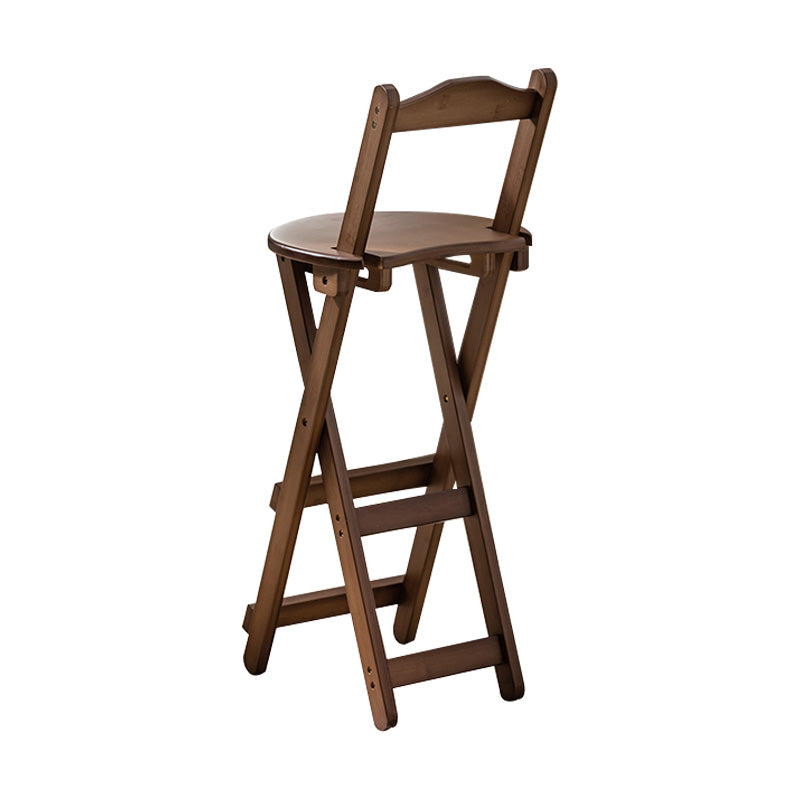 Taburete de bar minimalista para interiores, taburete plegable con respaldo de madera sin brazos