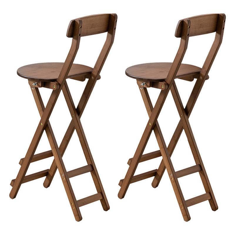 Taburete de bar minimalista para interiores, taburete plegable con respaldo de madera sin brazos