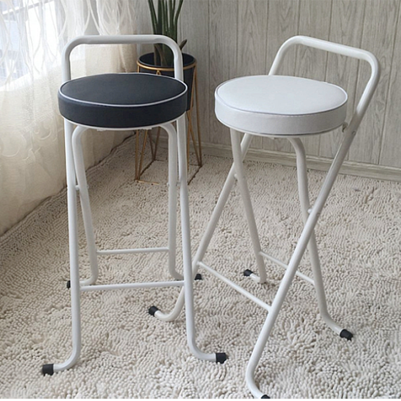 Taburetes de bar de cuero Pu de estilo nórdico, taburetes plegables para comedor