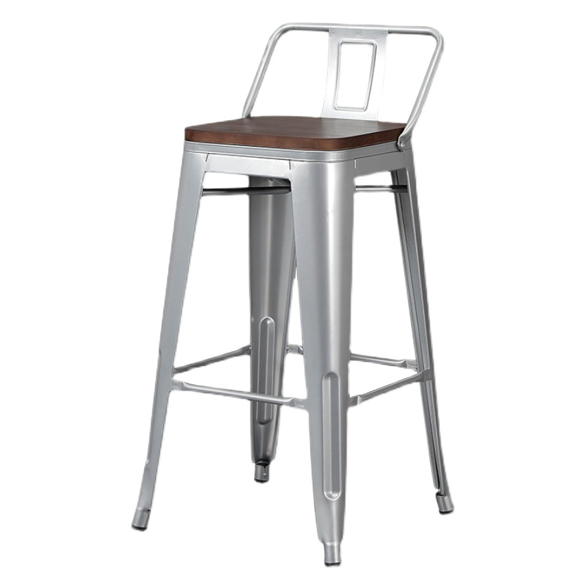 Barhocker aus Metall im industriellen Stil, quadratischer Sitz, Thekenhocker für die Küchenbar