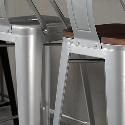 Tabouret de Bar en métal de Style industriel, tabouret de comptoir à siège carré pour Bar de cuisine
