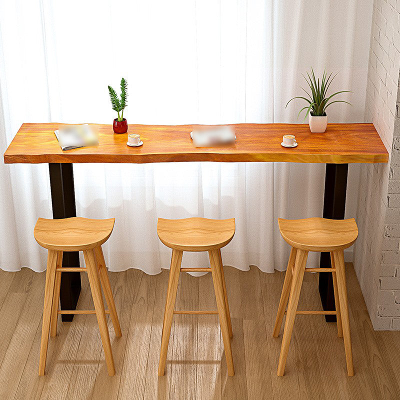 Moderner Barhocker aus massivem Holz mit Fußstütze, Wohnzimmer-Barhocker