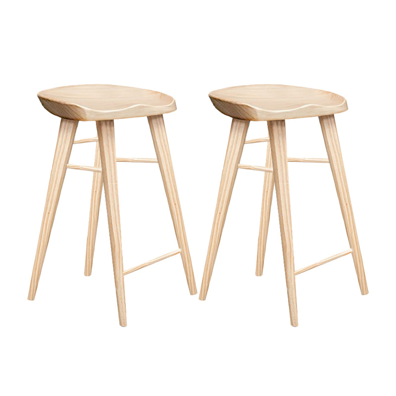 Moderner Barhocker aus massivem Holz mit Fußstütze, Wohnzimmer-Barhocker
