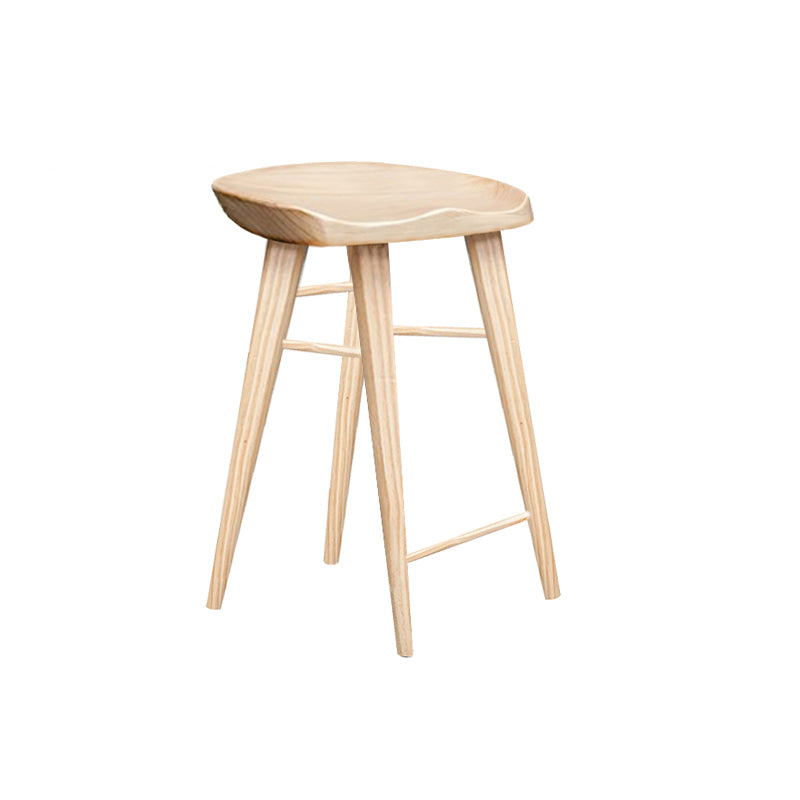 Moderner Barhocker aus massivem Holz mit Fußstütze, Wohnzimmer-Barhocker