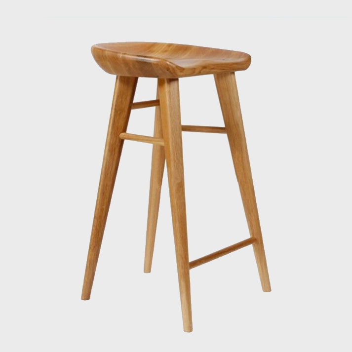 Moderner Barhocker aus massivem Holz mit Fußstütze, Wohnzimmer-Barhocker
