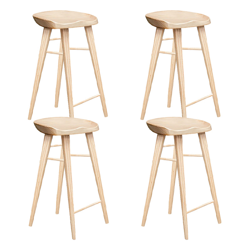 Moderner Barhocker aus massivem Holz mit Fußstütze, Wohnzimmer-Barhocker