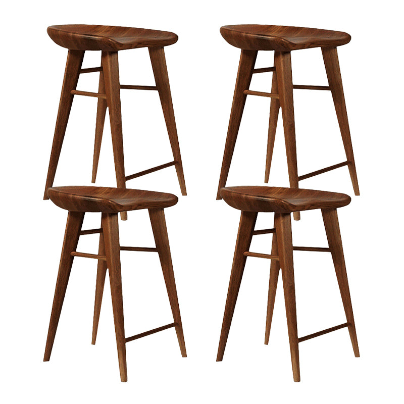 Moderner Barhocker aus massivem Holz mit Fußstütze, Wohnzimmer-Barhocker