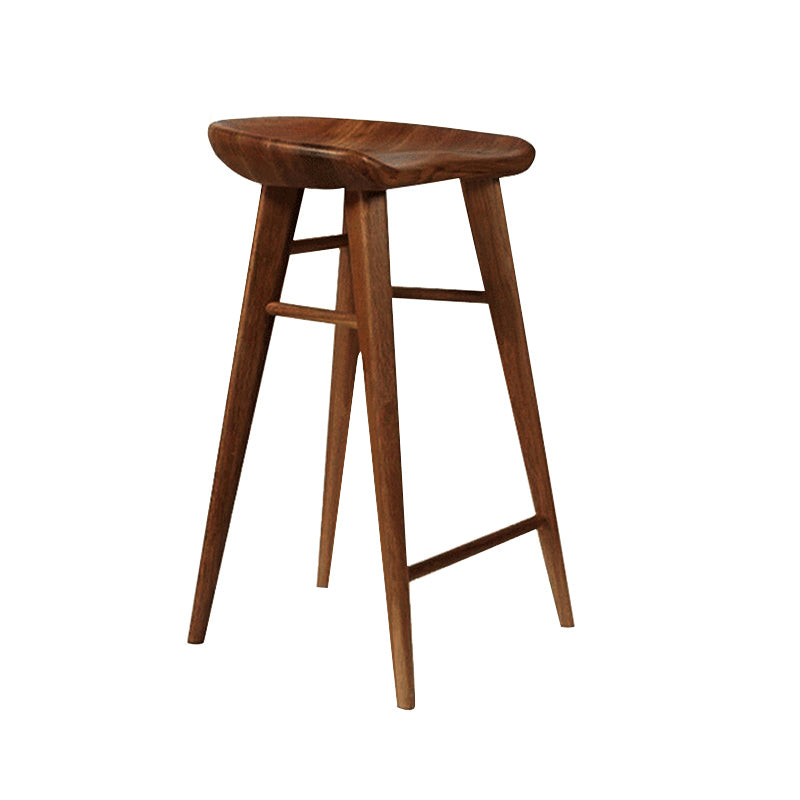 Moderner Barhocker aus massivem Holz mit Fußstütze, Wohnzimmer-Barhocker