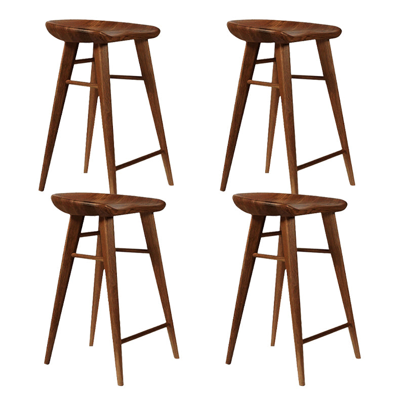 Moderner Barhocker aus massivem Holz mit Fußstütze, Wohnzimmer-Barhocker