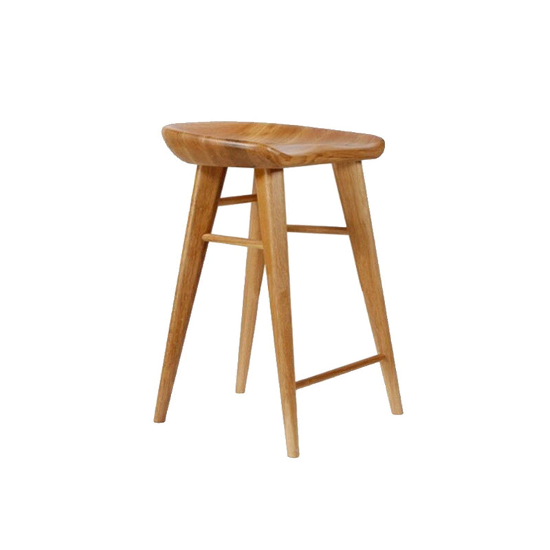 Moderner Barhocker aus massivem Holz mit Fußstütze, Wohnzimmer-Barhocker