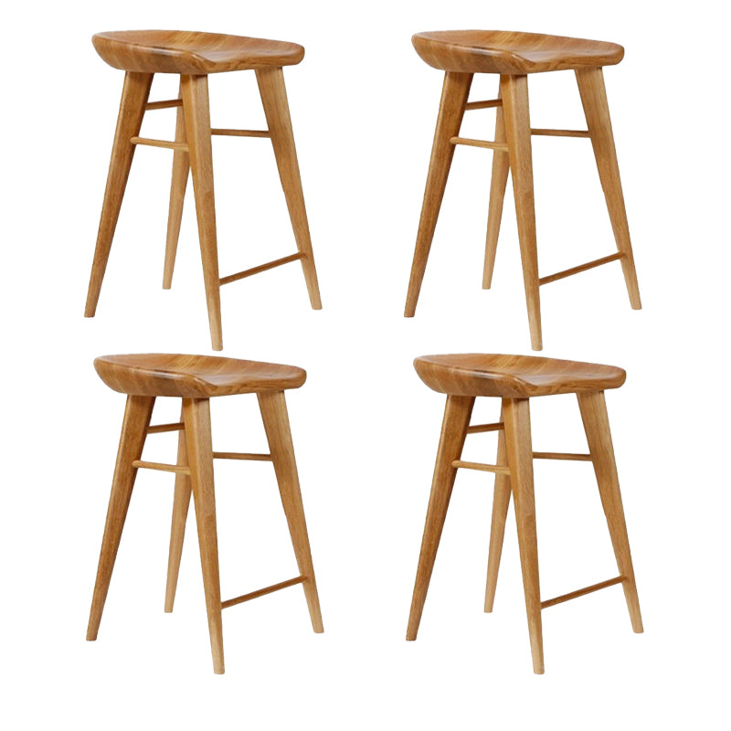 Moderner Barhocker aus massivem Holz mit Fußstütze, Wohnzimmer-Barhocker