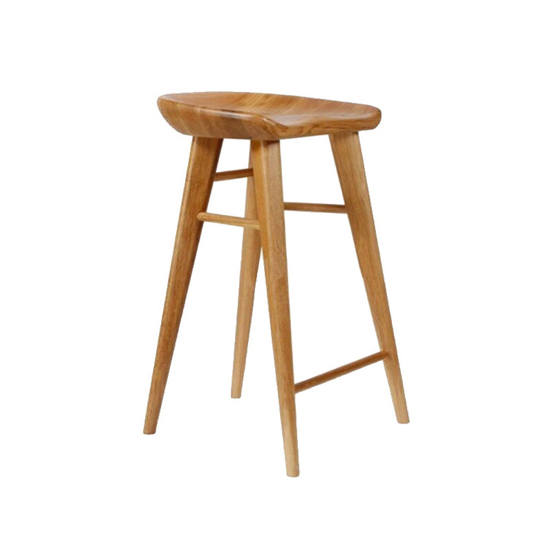 Moderner Barhocker aus massivem Holz mit Fußstütze, Wohnzimmer-Barhocker
