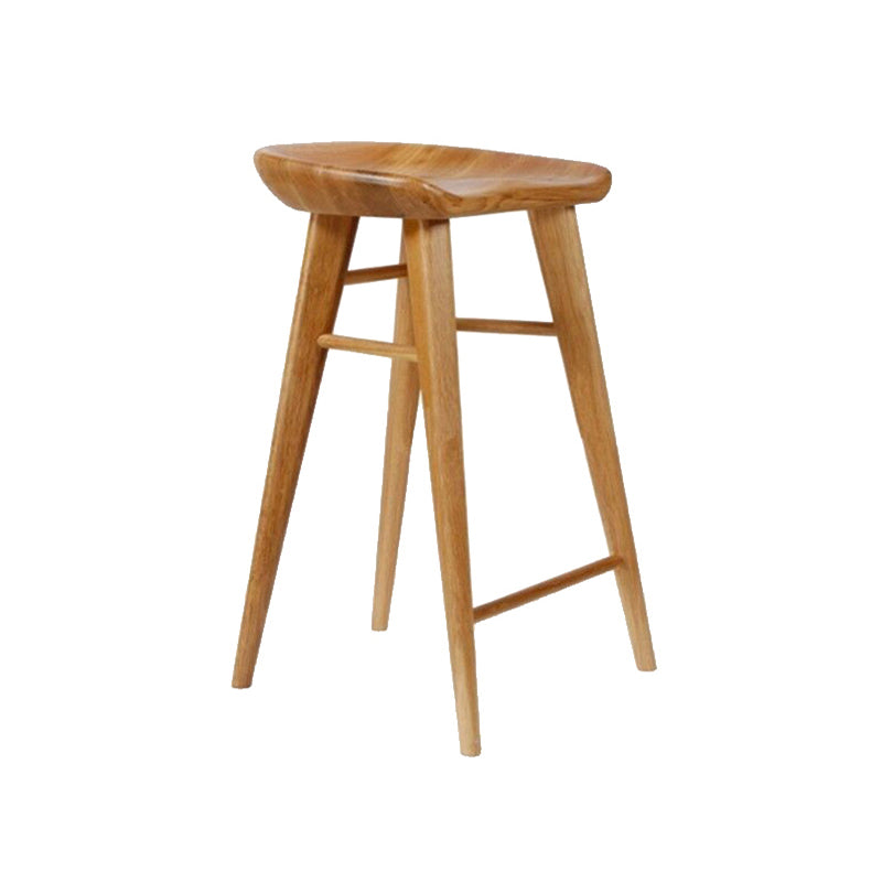 Moderner Barhocker aus massivem Holz mit Fußstütze, Wohnzimmer-Barhocker