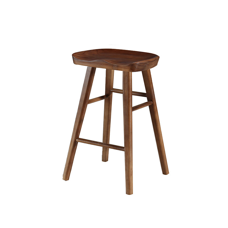 Barhocker im industriellen Stil aus Holz mit Sattelsitz und Thekenhocker für die Küchenbar