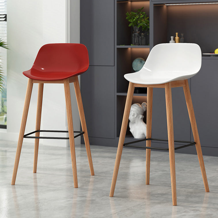 Taburete moderno de respaldo de respaldo sin brazo Taburete de bar de cajero con asiento de plástico