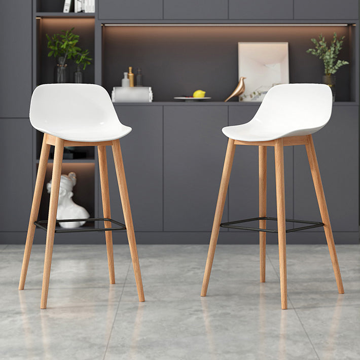 Taburete moderno de respaldo de respaldo sin brazo Taburete de bar de cajero con asiento de plástico