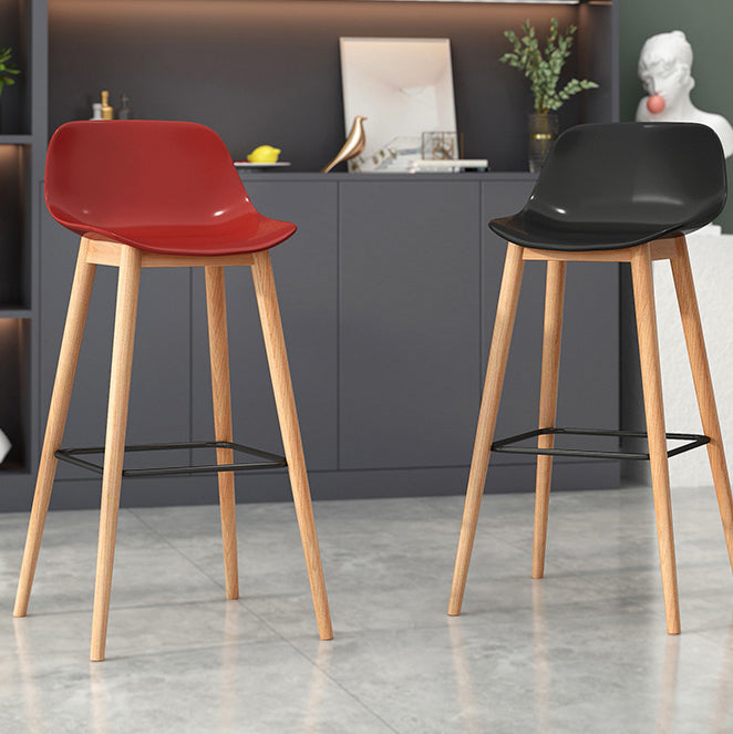 Taburete moderno de respaldo de respaldo sin brazo Taburete de bar de cajero con asiento de plástico