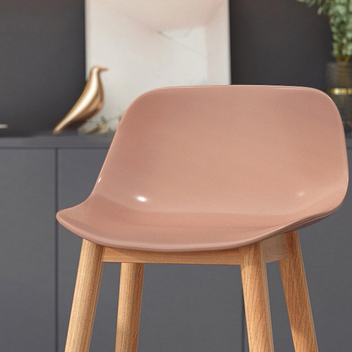 Taburete moderno de respaldo de respaldo sin brazo Taburete de bar de cajero con asiento de plástico