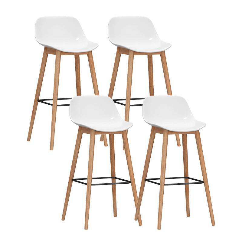 Taburete moderno de respaldo de respaldo sin brazo Taburete de bar de cajero con asiento de plástico