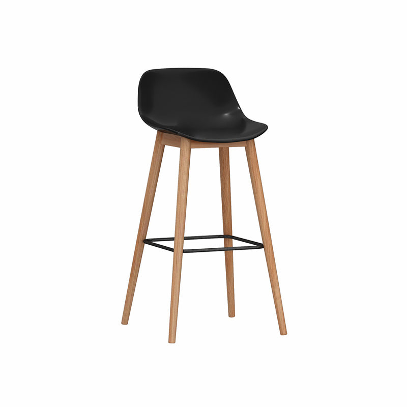 Taburete moderno de respaldo de respaldo sin brazo Taburete de bar de cajero con asiento de plástico
