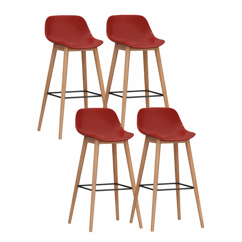 Taburete moderno de respaldo de respaldo sin brazo Taburete de bar de cajero con asiento de plástico